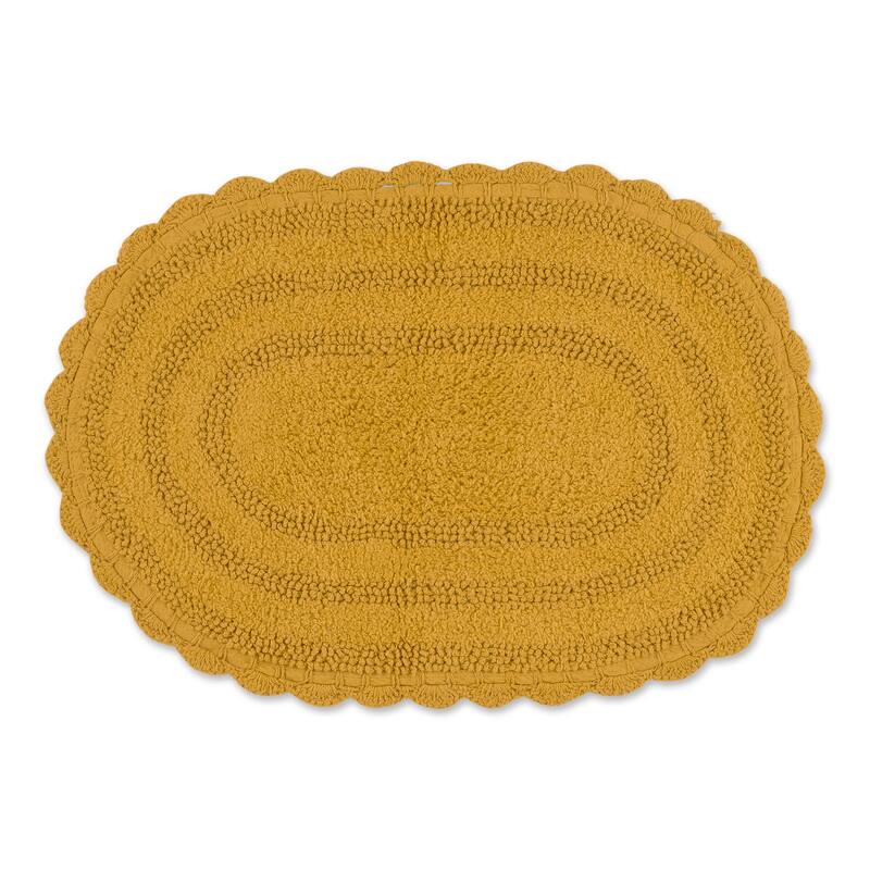 DII Crochet Bath Mat - Small Oval, 17x24" - Honey Gold