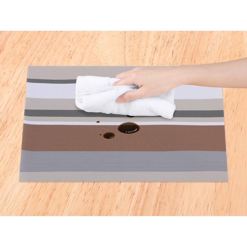 Morden Placemats Set of 6 PVC Placemats for Dining Table Decor Indoor Outdoor Kitchen Table Mat Wipe Clean - 18*12in