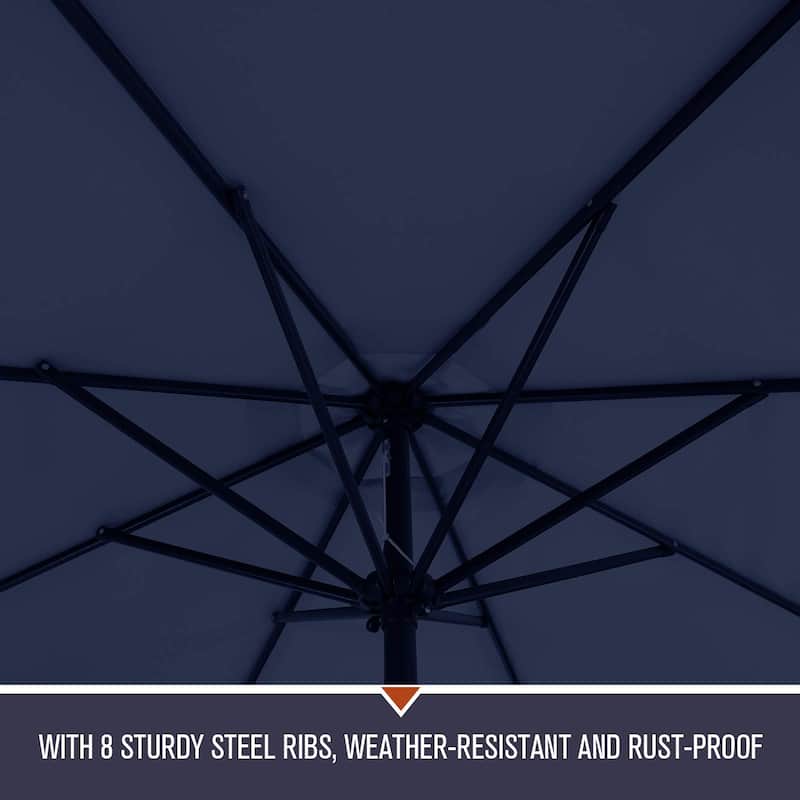 Patio 5-piece Dining Set, 1 Square 37" Metal Table with Umbrella Hole and 4 Rattan Chairs with Cushion