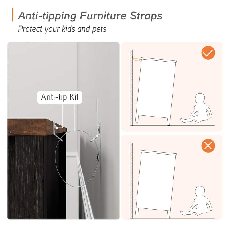 WAMPAT 2-in-1 Farmhouse TV Stands for up to 110 Inch TV