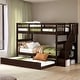 preview thumbnail 1 of 16, Stylish Stairway Twin-Over-Twin Bunk Bed with Twin size Trundle for Bedroom, Maximized Storage Space, Dorm, Espresso Espresso
