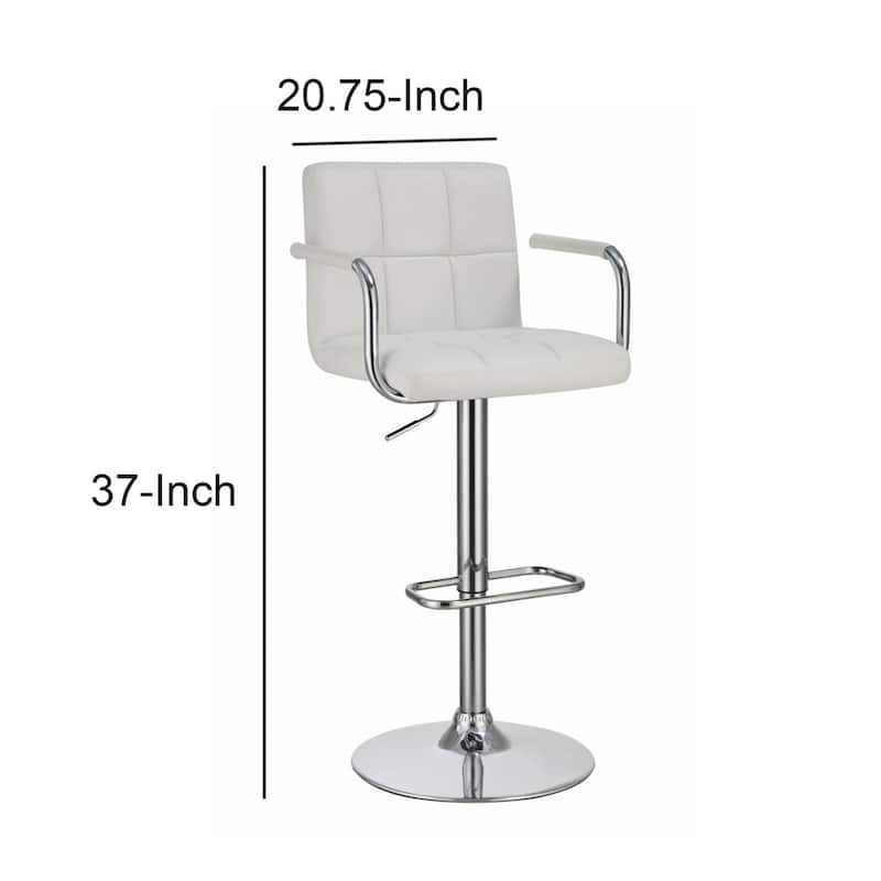 Swiveling Bar Stool, White - 37 H x 20.75 W x 19 L Inches