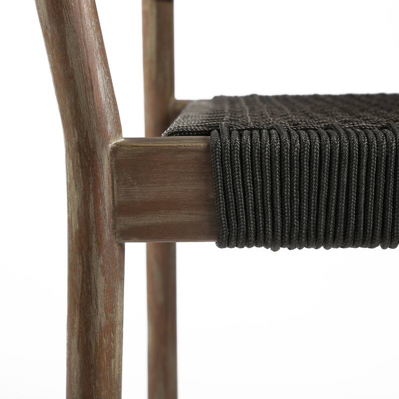 Doris Indoor Outdoor Dining Chair in Eucalytpus Wood with Rope - Set of 2