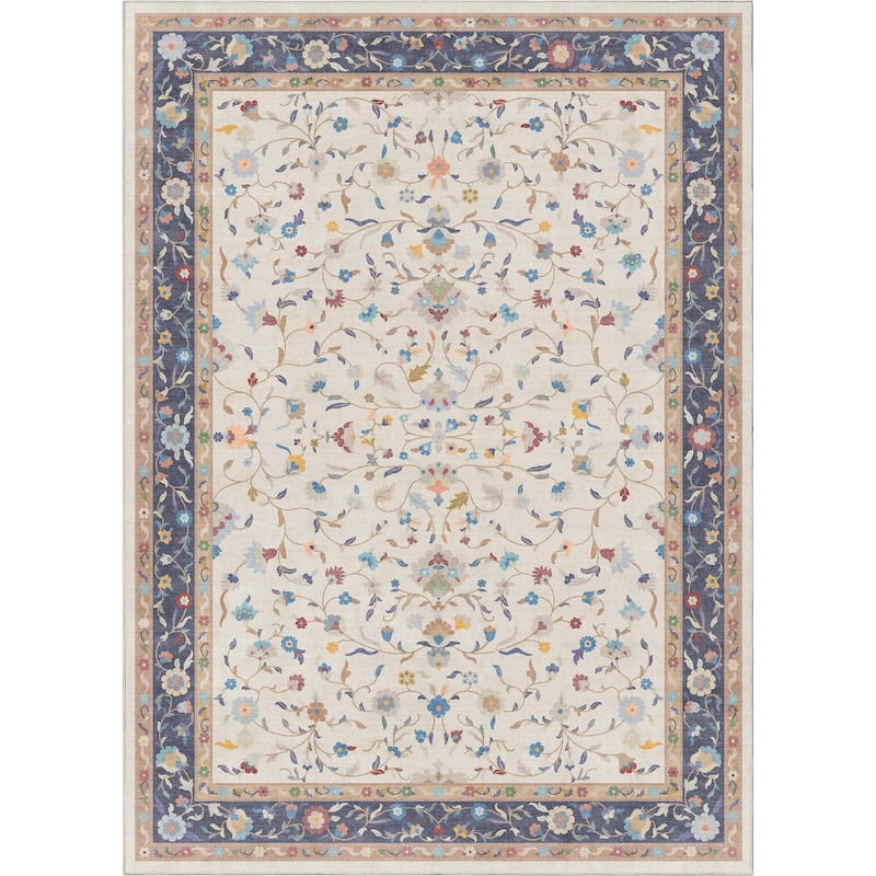 Well Woven Crayola Traditional Floral Elegance Modern 5' x 7' Low-Pile Rug - 5' x 7'