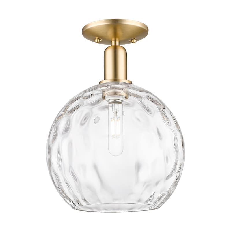 Innovations Lighting 716-1C-14-10 Athens Water Glass Semi-Flush Athens - Champagne Bronze / Clear Water Glass