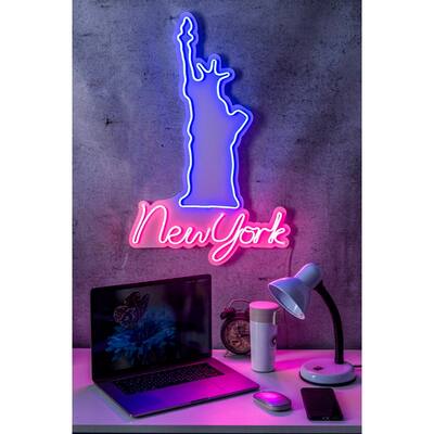 27.6" US Novelty New York Statue of Liberty Led Neon Sign Wall Décor