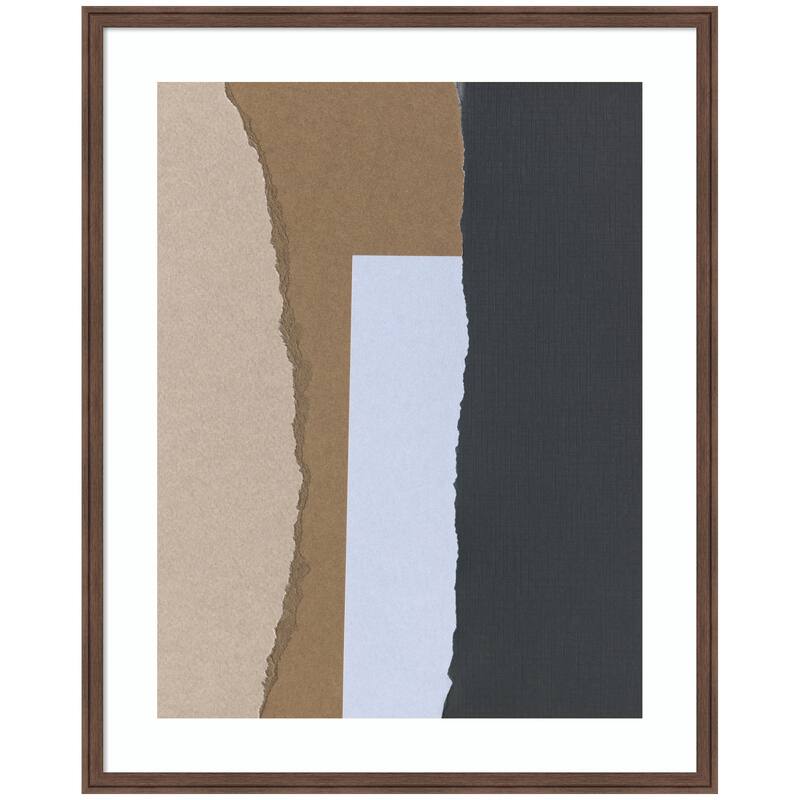 Kate and Laurel Torn Paper No3 by Mareike Bohmer Framed Wall Art Print - 34 x 42 - Brown