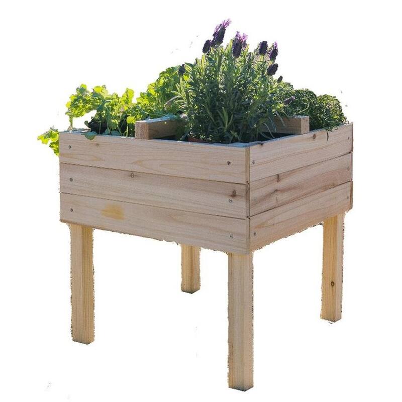 Zylina Riased Garden Planter w/ 4 Way Divider - 19 x 19 x 20
