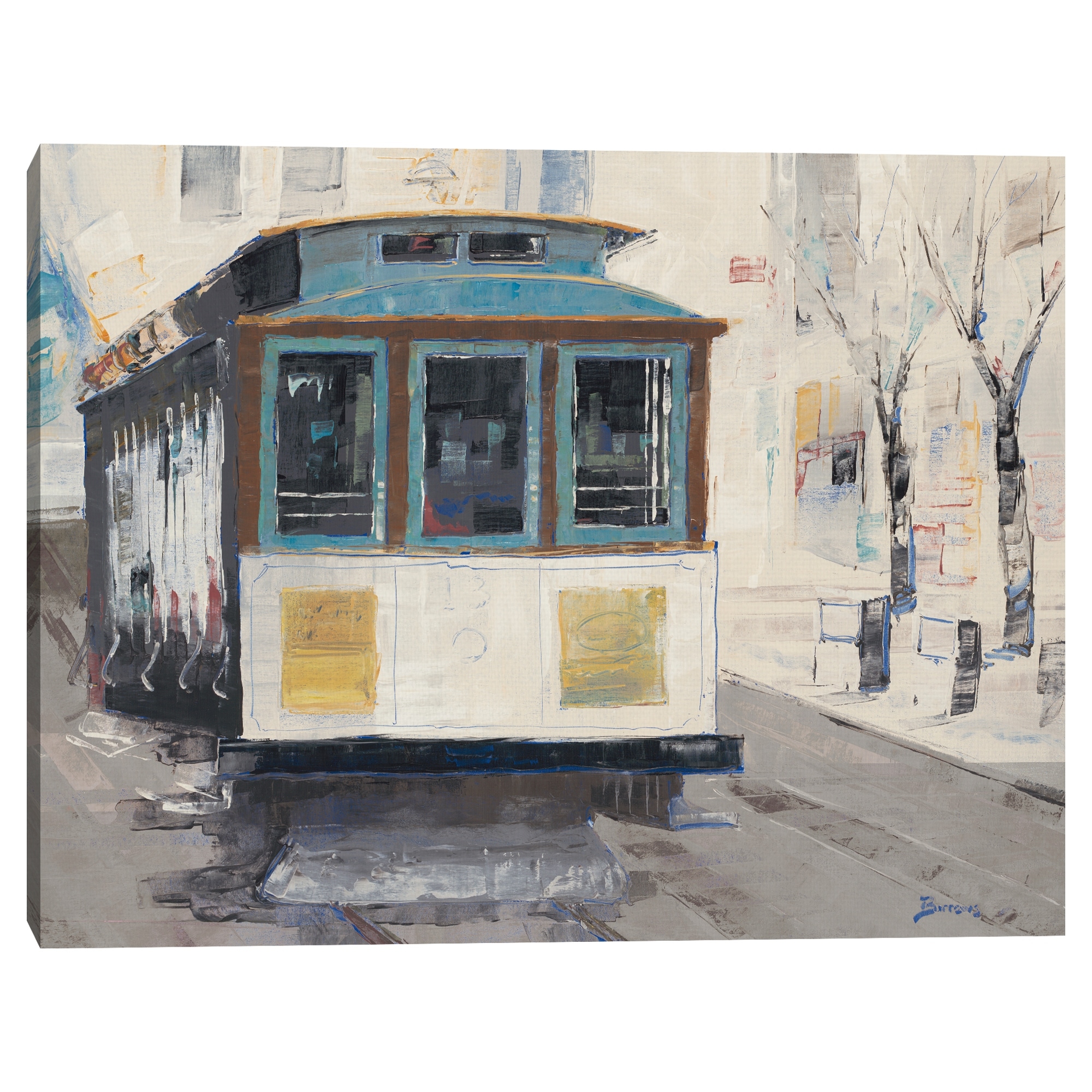 Cable Car by John Burrows Canvas Art Print