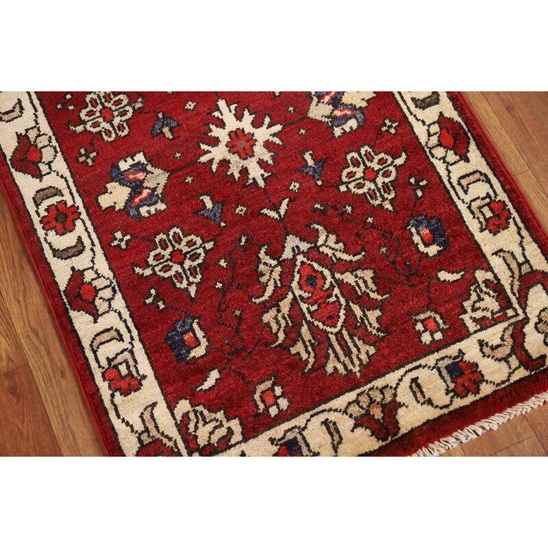 Red Kazak Oriental Foyer Rug Hand-Knotted Wool Carpet - 2'0" x 3'0"