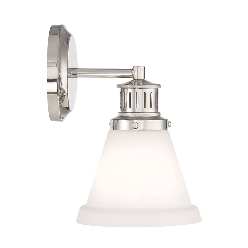 Alden Bath Light - Polished Nickel, Matte Opal
