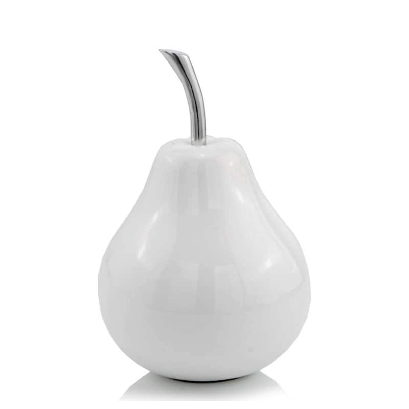 HomeRoots White Medium Pear Shaped Aluminum Accent Home Decor - 6' X '9' X '6