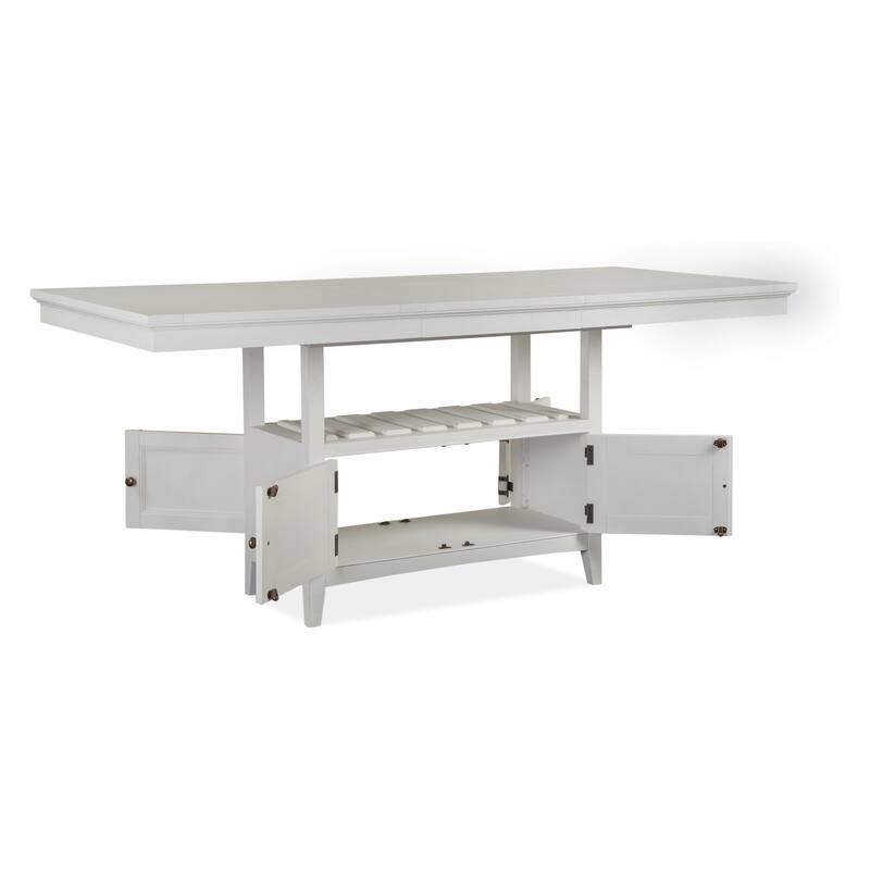 Magnussen Home Heron Cove Chalk White And Dovetail Grey Extendable Counter Height Dining Table - 38''W x 60''D x 36''H