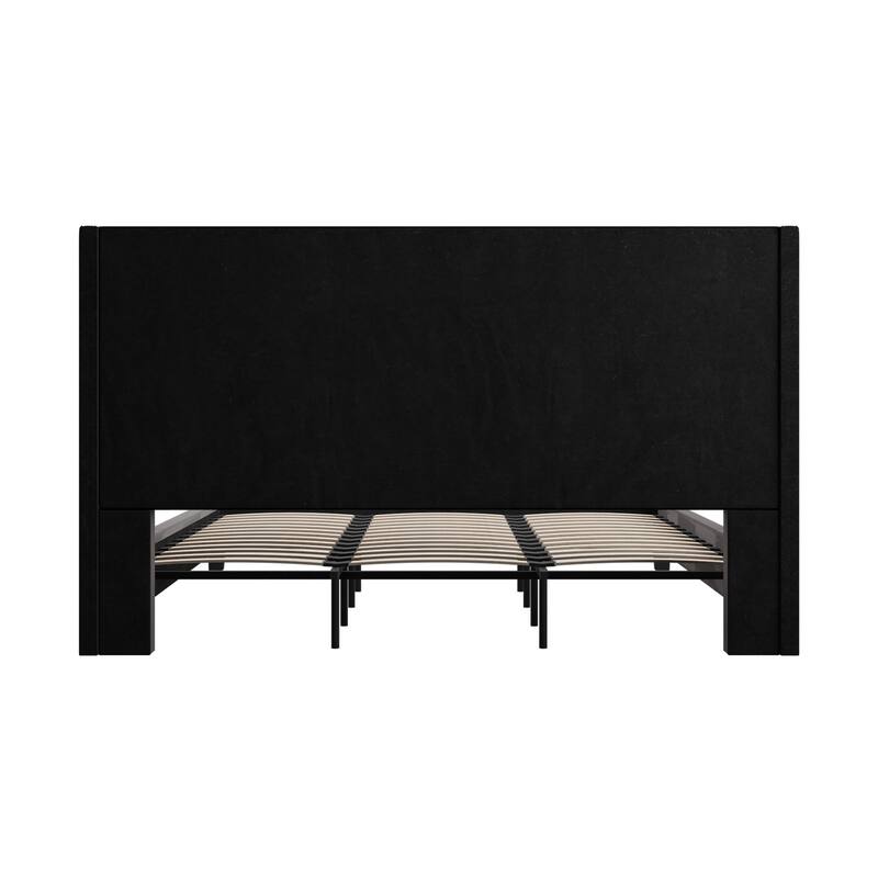 Marion Nailhead Wingback Tufted Upholstered Platform Bed by iNSPIRE Q Bold