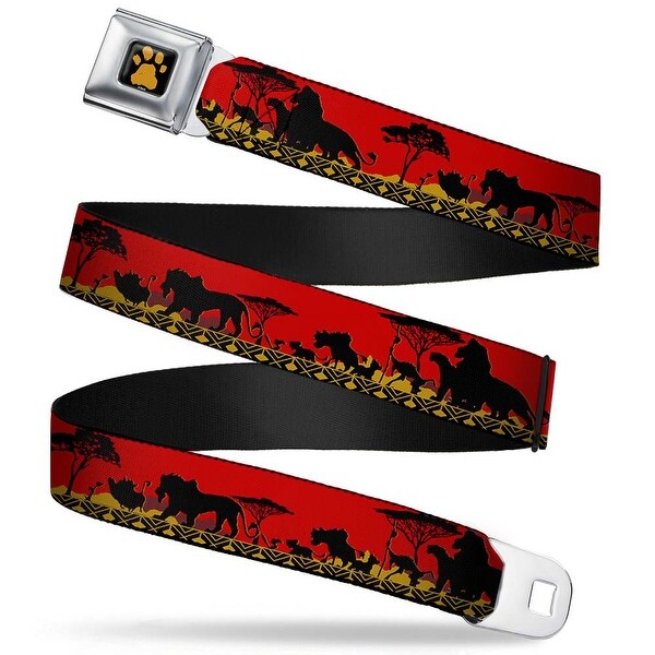 Lion King Paw Full Color Black Gold Mufasa & Simba Just Can't Wait To Be Seatbelt Belt