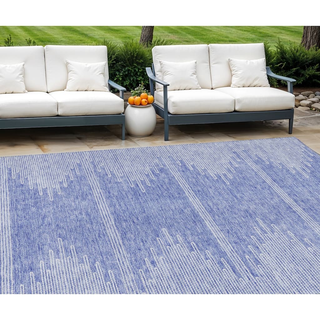 HomeRoots Abstract Transitional Rectangle Outdoor Rug