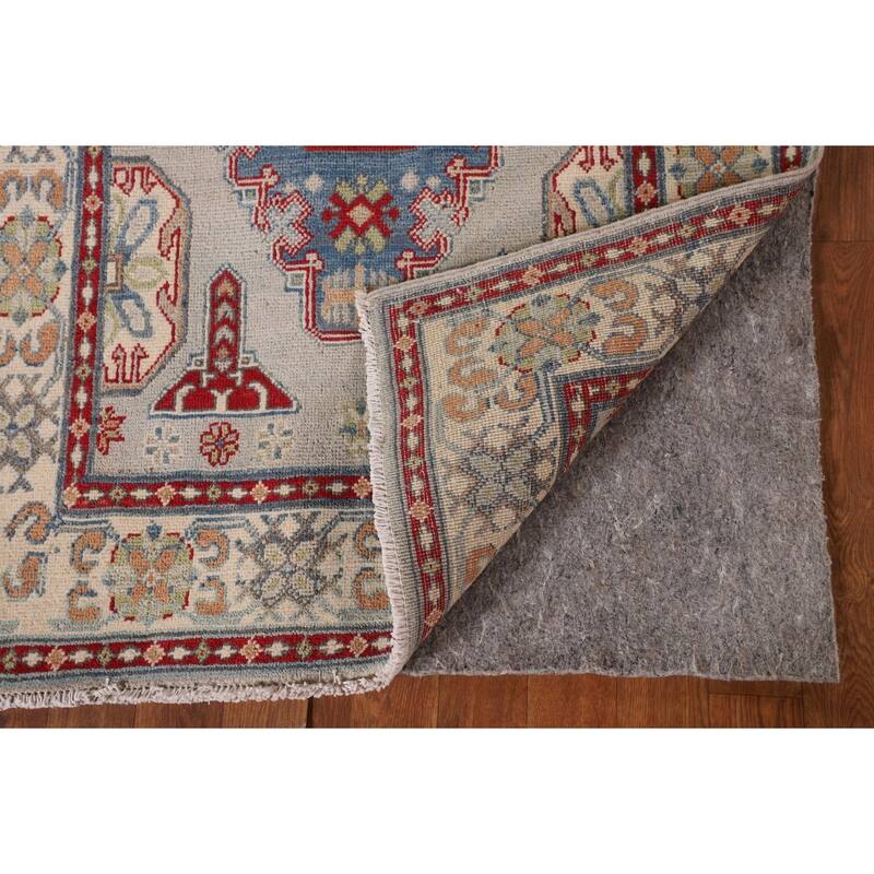 Grey Kazak Oriental Accent Rug Handmade Wool Carpet - 3'1"x 4'10"