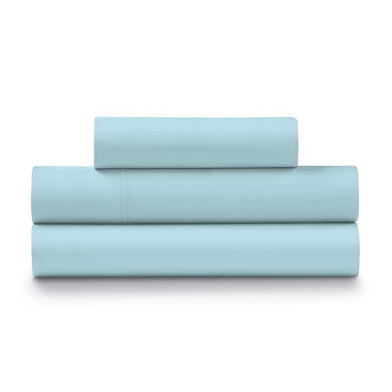 Ella Jayne 100% Cotton Percale Cool and Crisp Deep Pocket Sheet Set - Aqua - Twin