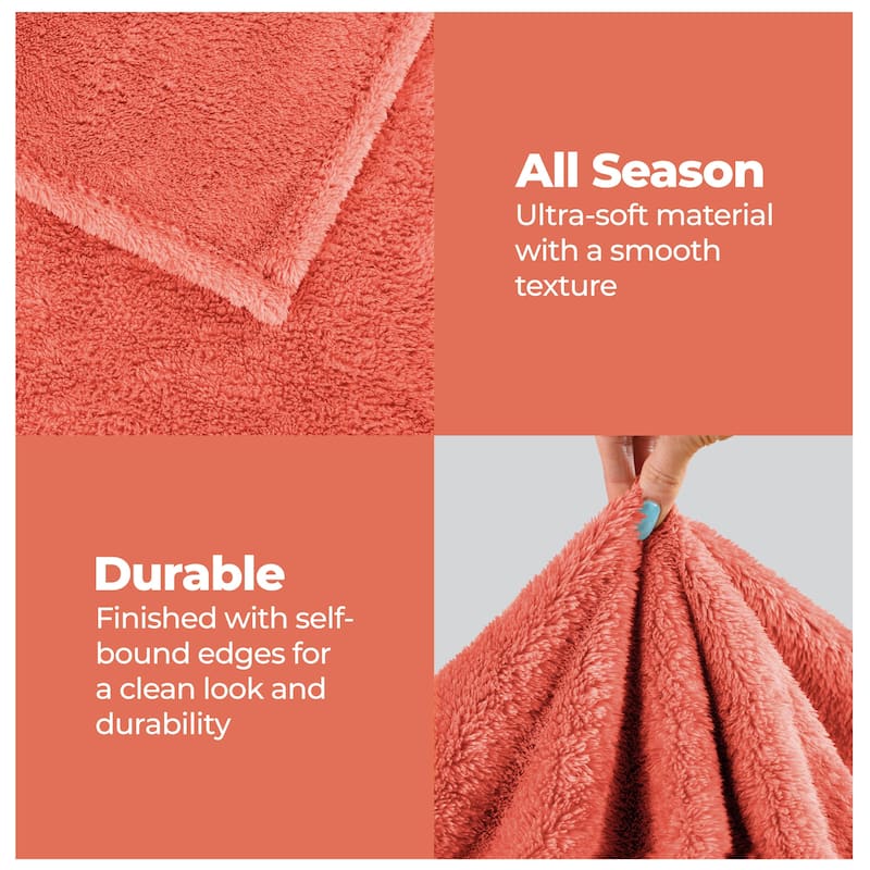 Superior Solid Fluffy Fleece Blanket, Plush and All Season