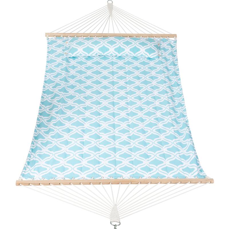 78'' Quilted 2 Person Hammock Beach Swing with Spreader Bars&Pillow - 55.1*122*1