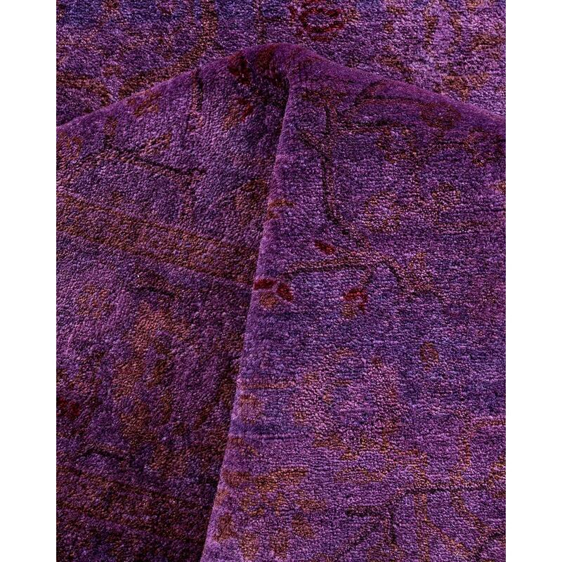 Contemporary Overdyed Wool Hand Knotted Runner - 3' 1" x 10' 3"