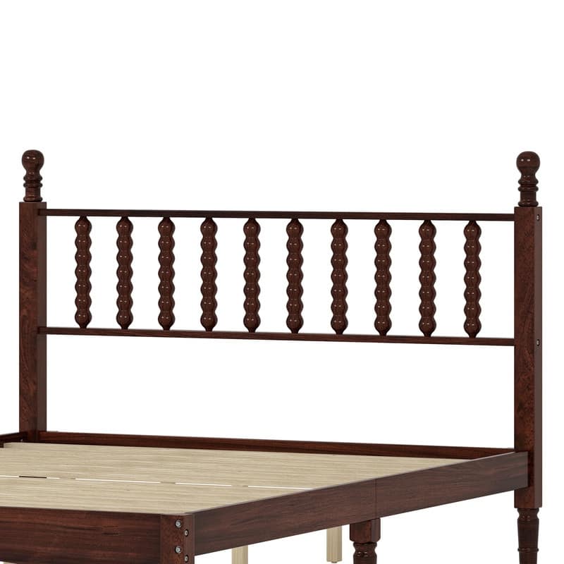 3-Pieces Retro Style Bedroom Sets, Queen Size Platform Bed with Gourd Shaped Headboard, Storage Nightstand