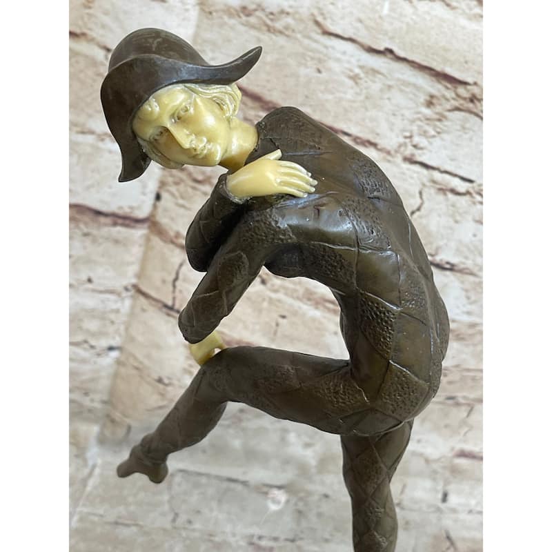 Signed D.H Chiparus Napoleon Dancer Bronze Marble Statue Sculpture Figurine Deco