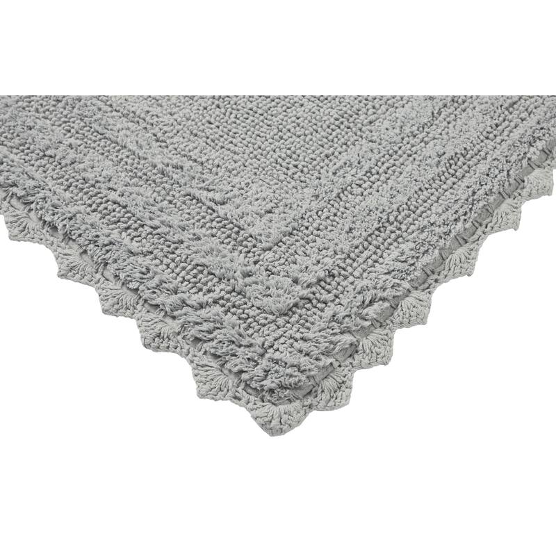 Better Trends Bath Rugs Set 100% Cotton Soft & Water Absorbent Tufted Bathroom Rug for Shower, Sink Bath Mats Lilly Crochet