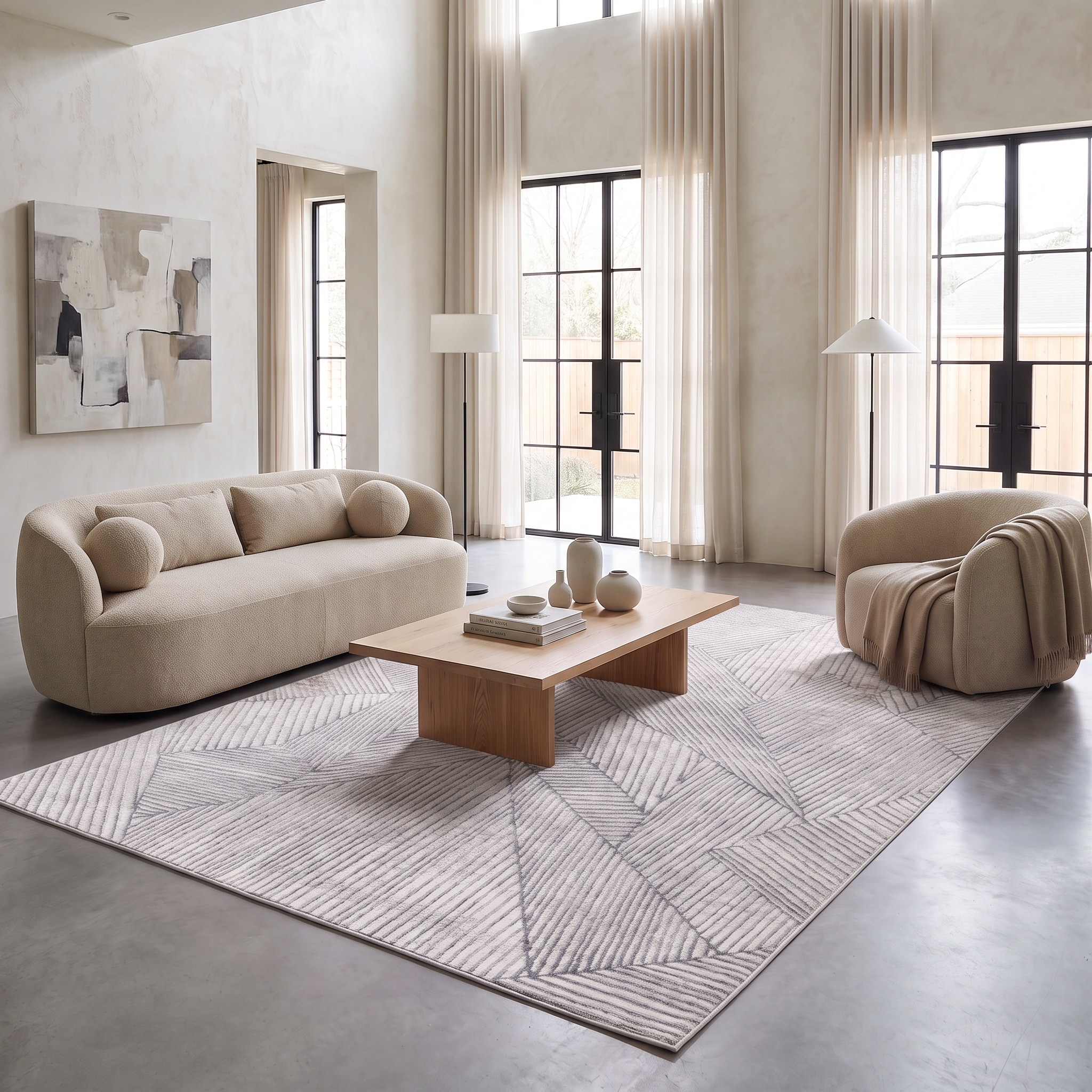 MDA Rugs Nevada Collection Abstract Geometric Neutral Area Rug