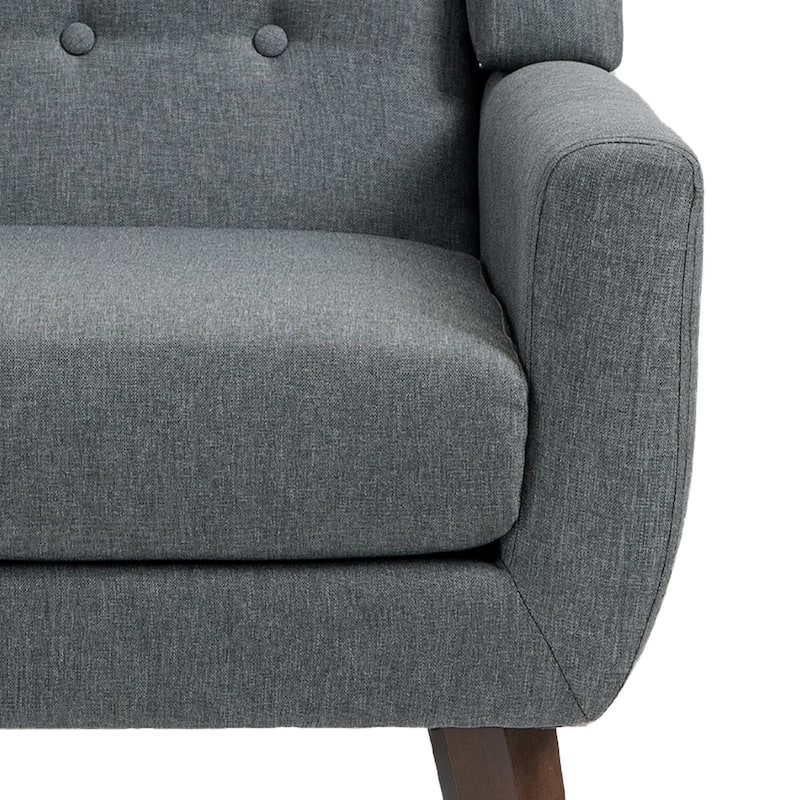 3-Piece Tufted Linen Armchair and Loveseat Set