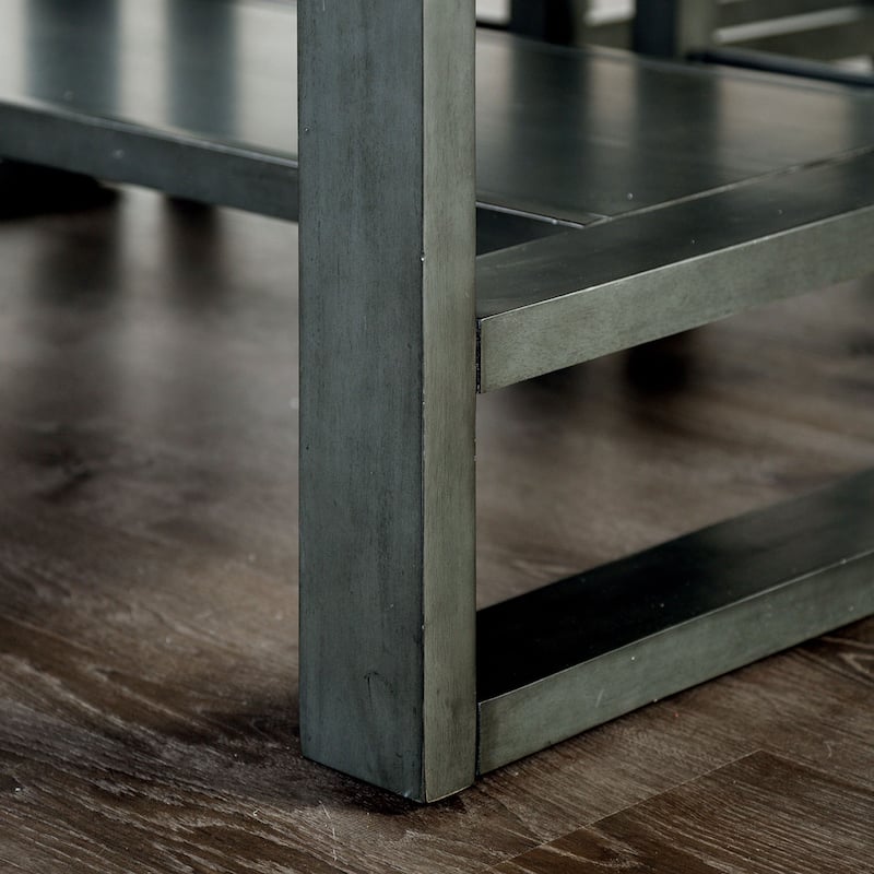 Furniture of America Isolde Black 60-inch Solid Wood Counter Height Dining Table with Drawers