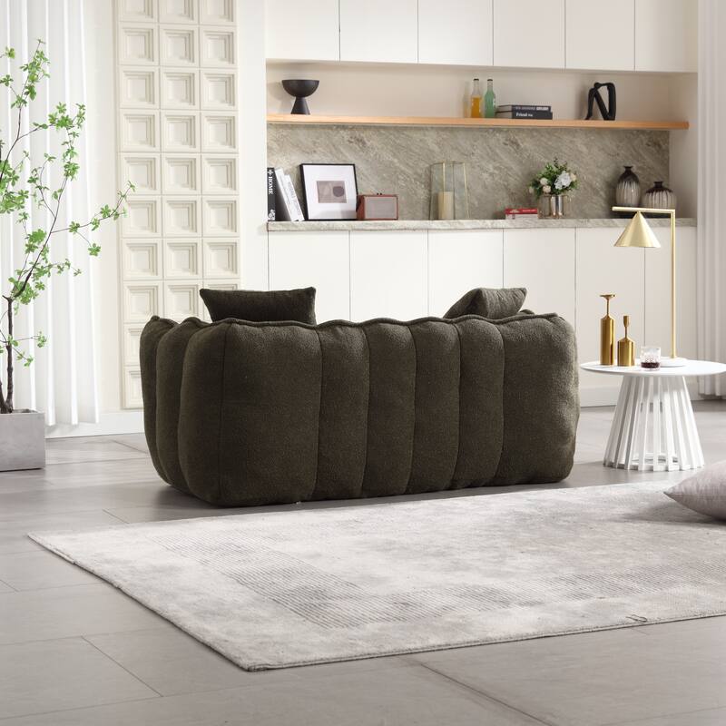 Soft beanbag chair with high resilience foam core for two people