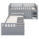 preview thumbnail 17 of 30, 78.90" L-Shaped Space Saving Bunk Loft and Bunk Platform Bed