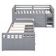 preview thumbnail 22 of 40, Space-Saving Design Twin Size Low Height Loft Bed and Platform Bed Sets, Kids Storage Bed Frame with 7 Drawers and Guardrails