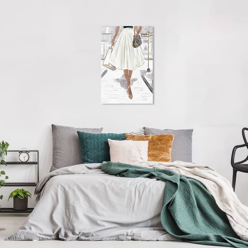 Wynwood Studio Canvas Fashion and Glam Crosswalk of Fashion White and Glam Wall Art Canvas Print - 24 x 16