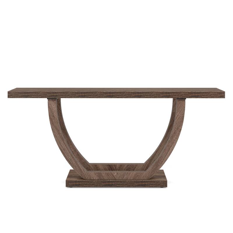 63" Farmhouse Console Table, All-Wood Narrow Entryway Table with Thick Legs, Rustic Sofa Table for Hallway, Living Room