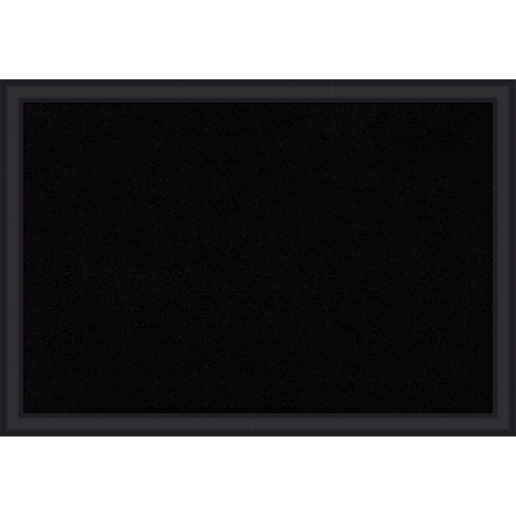 Oliver Black Narrow Wood Framed Cork Board - Bulletin Board, Organization Board, Pin Board