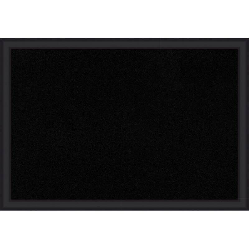 Oliver Black Narrow Wood Framed Cork Board - Bulletin Board, Organization Board, Pin Board