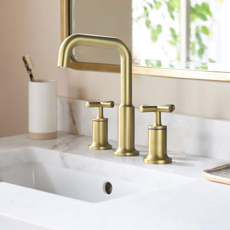 Widespread Bathroom Sink Faucet Double Handle Bathroom Sink Faucet - Brushed Gold