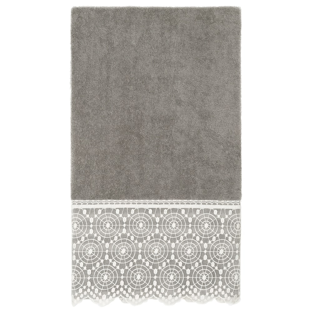Authentic Hotel and Spa 100% Turkish Cotton Arian Cream Lace Embellished Bath Towel