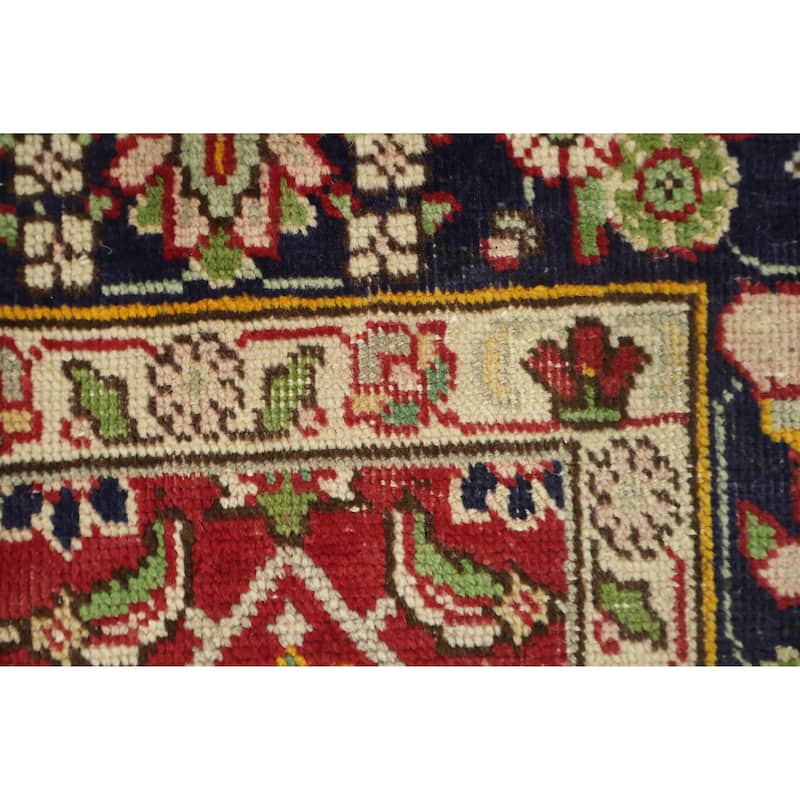 Hand Knotted Oriental 100% Wool Carpet Traditional All-Over Red Tabriz Area Rug - 5' 10'' X 4' 1''