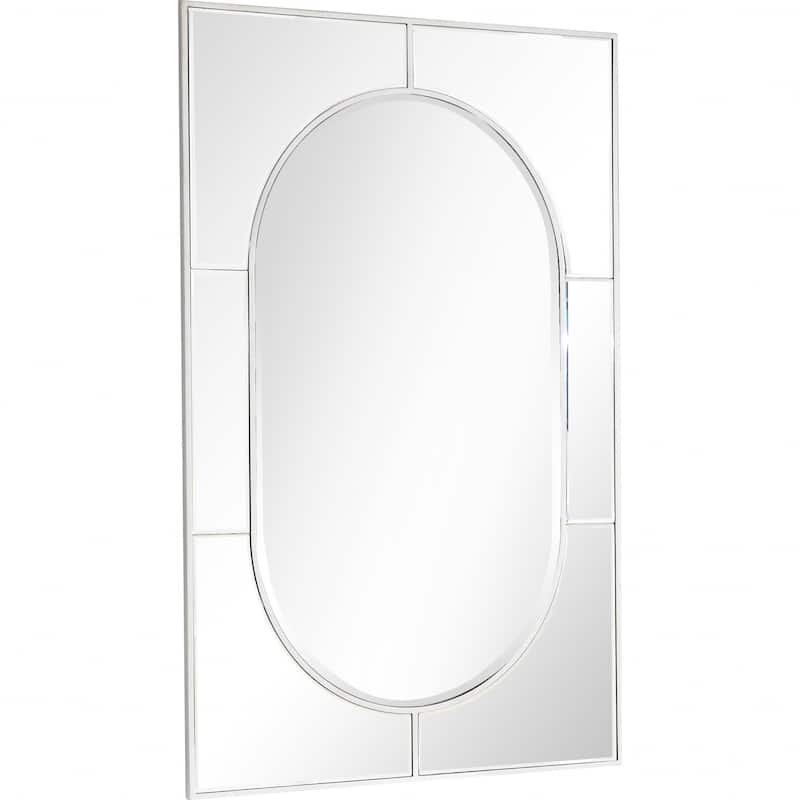 HomeRoots 48" Antique Rectangle Accent Mirror Wall Mounted With Metal Frame - 27.5