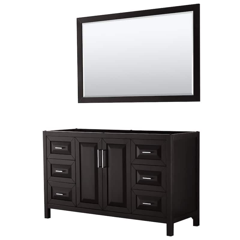 Wyndham Collection Daria 59" Single Free Standing Vanity Cabinet - - Dark Espresso / Polished Chrome Hardware
