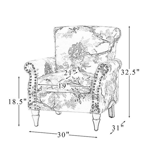 Armchair with Nailhead Trim and Turned Legs