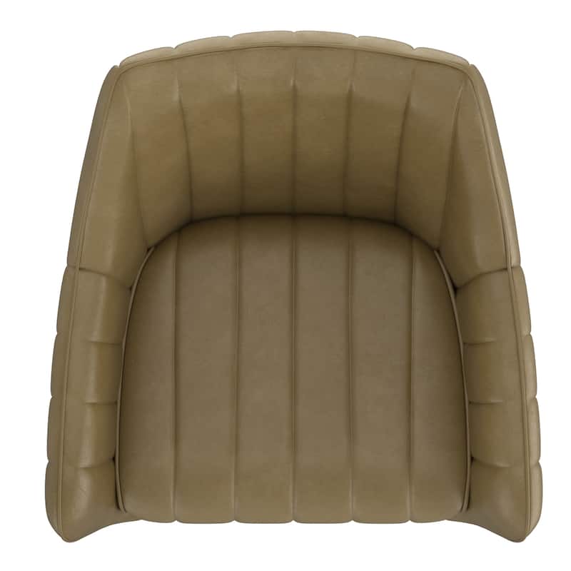 Modern Swivel Faux Leather & Metal Dining Chair, Set of 2