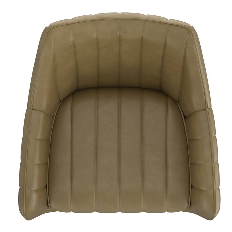 Modern Faux Leather & Metal Swivel Dining & Accent Chair