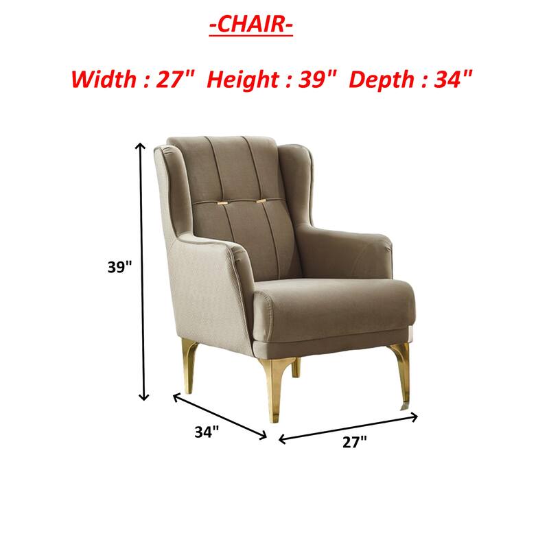 Carso 3 Pieces Living Room Sets 1 Sofa 1 Loveseat 1 Chair