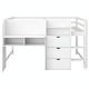 preview thumbnail 20 of 20, Full Size Low Loft Bed with Built-in Desk, Storage Cabinets, Open Bookcase, and Whiteboard for Graffiti