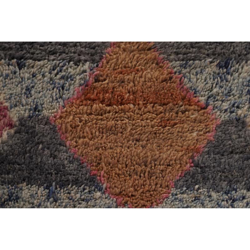 Plush Moroccan Area Rug Handmade Wool Carpet - 6'2" x 9'11"