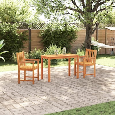 vidaXL Dining Set Set of 3 Natural wood Solid Acacia wood Tough as nails - 43.3 x 21.7 x 29.5